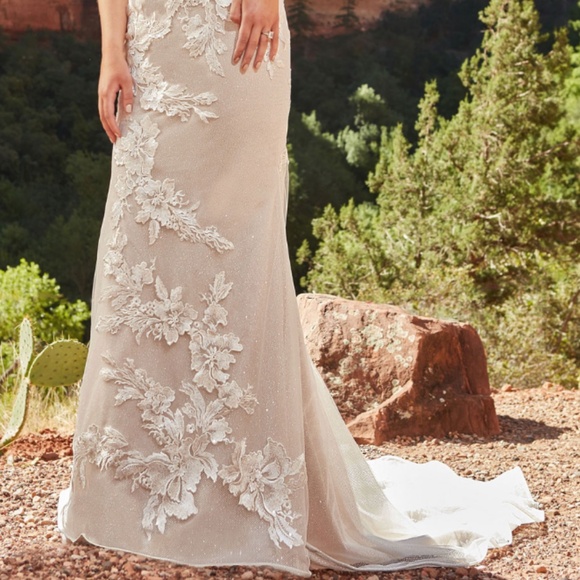 Ashley & Justin Bridal- Fit and Flare Bridal Gown with colored undertone - Picture 2 of 5